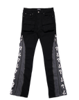 "Question Mark" Flare Denim-Triple Black