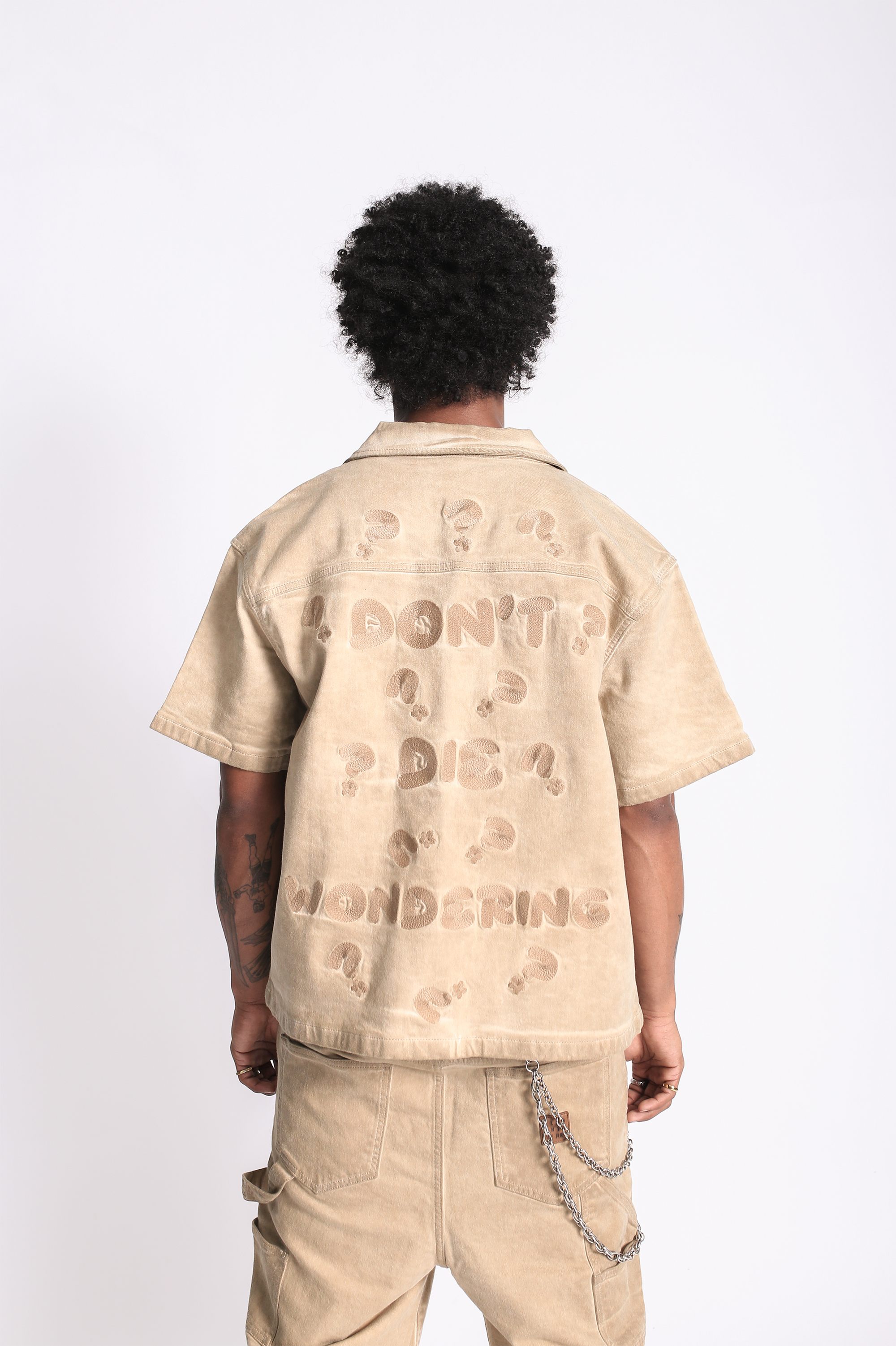 "Wondering" Work Shirt-Beige