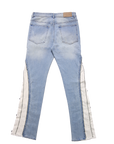 "Question Mark" Flare Denim-Light Indigo