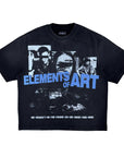 Collage Tee-Black/Baby Blue