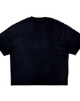 Collage Tee-Black/Baby Blue
